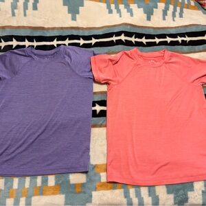 Primary Stay Cool Active Tee Shirts Azalea and Violet size 6-7